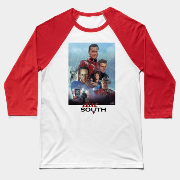 Due South Baseball T-Shirt by Elizachadwickart 